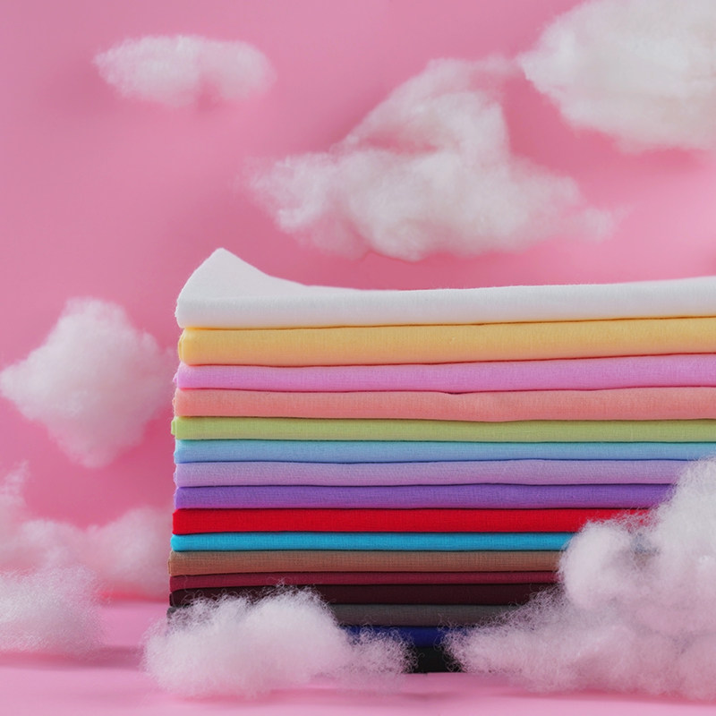 Full Cotton Rizi Pure Color Cotton Fabric Lining Hanfu Pure Cotton Rib Clothes Inner Lining Material Soft Light Clear Barn Handling Fabrics