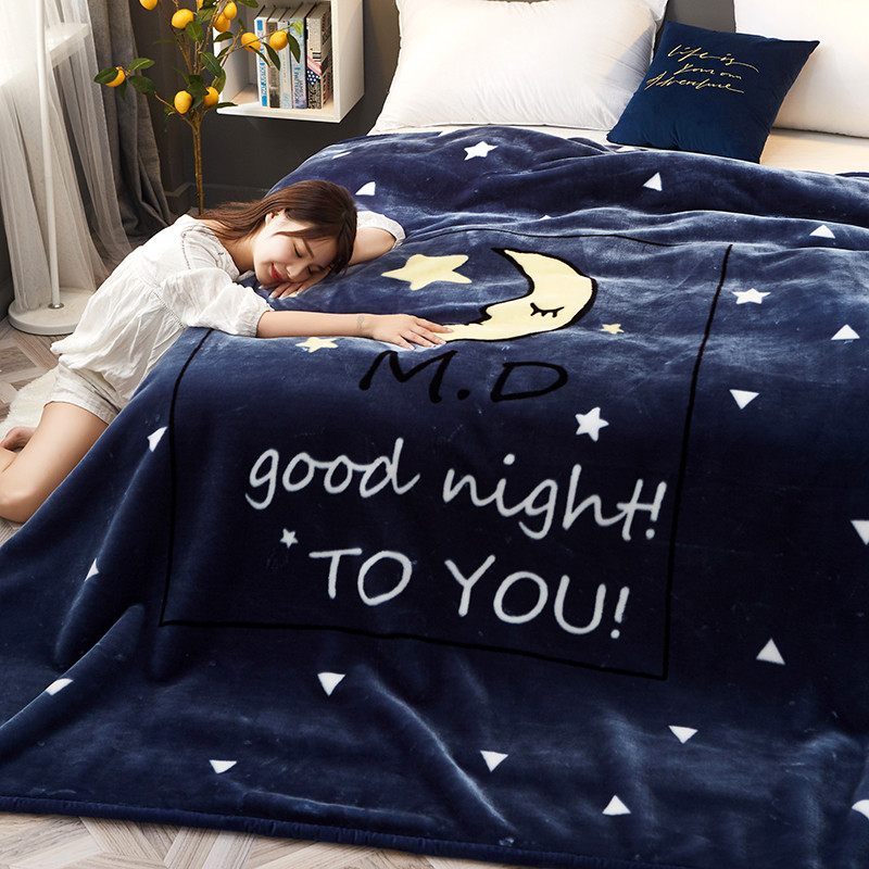 Blanket double blanket thickened sheet Quilt Coral Suede Winter Warm Single Student Hostel Lashergai Blanket