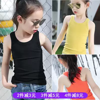 Summer children sleeveless black and white T-shirt cotton small vest sleeveless vest children's coat tide inside and outside