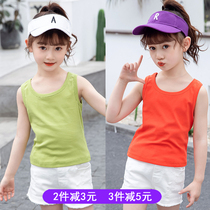 Childrens vest baby Summer cotton inside wear sleeveless girls T-shirt solid color I wear base shirt thin summer