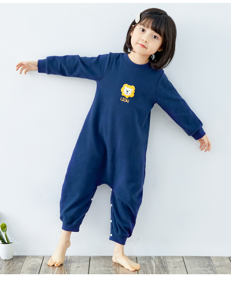 Shangbao Mai 2018 thu đông mới cho bé bộ đồ ngủ đồ ngủ cotton dày ấm áp cho bé trai và bé gái bộ đồ ngủ bé gái shop quần áo trẻ em gần đây