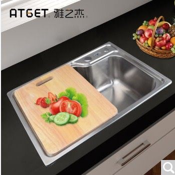 Elegant Jay Sink Single Sink Wash Vegetable Basin Thickened Kitchen Single Sink 304 Stainless Steel Water Basin Dishwashing Pond AB01-5843