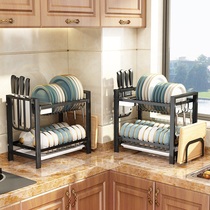 Kitchen rack countertop stainless steel bowl rack bowl Tray storage rack household multifunctional dish rack bowl chopsticks drain rack