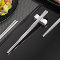 Home Bailey 304 stainless steel chopsticks household high-grade anti-mold non-slip semi-solid chopsticks anti-hot 10 pairs gift box