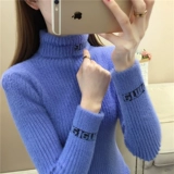 Демисезонный бархатный утепленный приятный телу свитер, коллекция 2022, облегающий крой