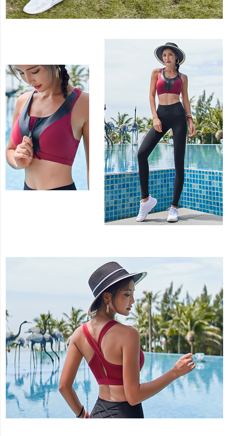 Khóa kéo thể thao thu thập đồ lót nữ yoga làm đẹp trở lại định kiến ​​chạy áo ngực thể thao chuyên nghiệp áo ngực mạnh áo gym