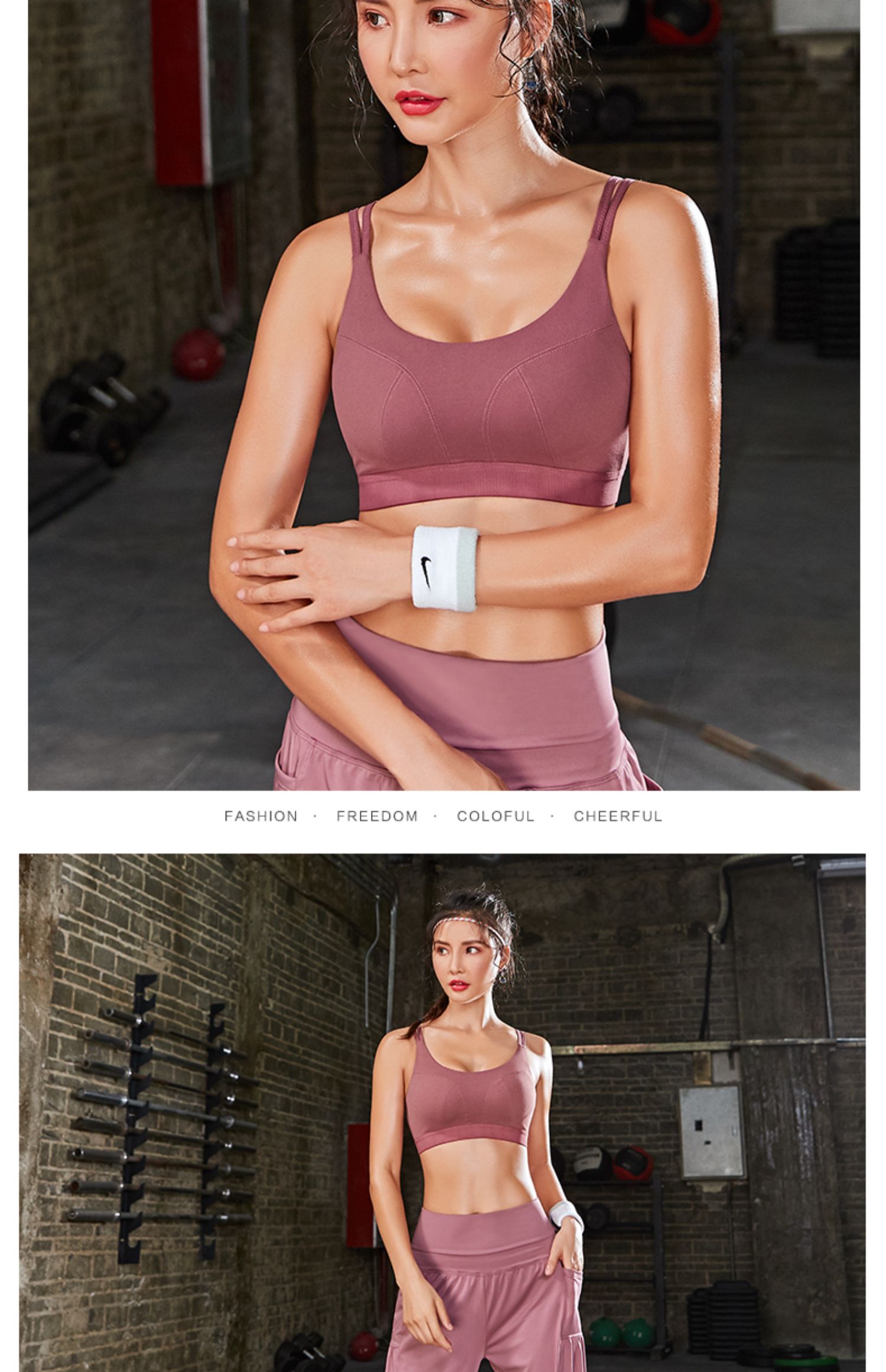 Thật vậy, đồ lót thể thao nữ chống sốc chạy làm đẹp trở lại dây đeo yoga kiểu vest thu thập rập khuôn tập thể dục áo ngực - Đồ lót thể thao áo tập puma