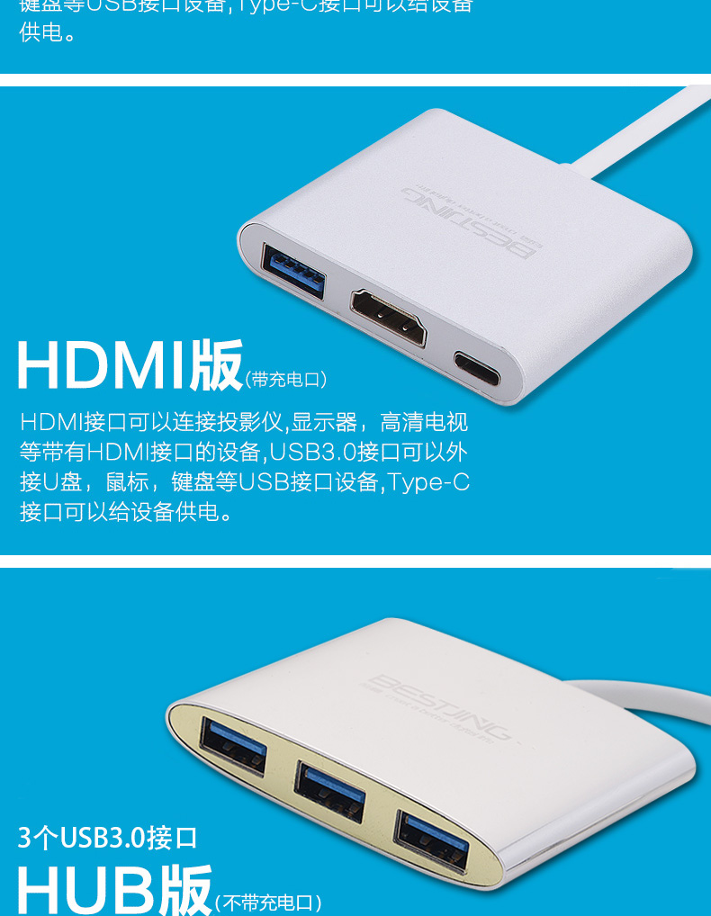 Type-c biến hdmi Lenovo nhỏ hợp thời trang 7000 máy tính xách tay vga chuyển đổi usb adapter 5000 thủy triều chiếu dòng chuyển đổi HD video docking station phụ kiện splitter