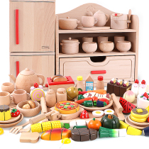 Wooden Solid Wood Kids Cooking Kids Simulator Kids Home Baby Girls Kitchen Toy Set Boys