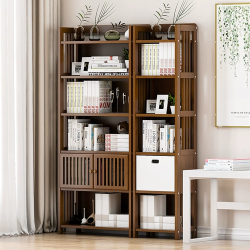 Книжная полка, простой книжный шкаф из натурального дерева, настольная система хранения для школьников