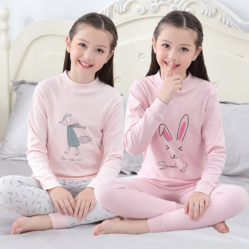 Antarctic children's thermal underwear set cotton baby girls autumn clothes sanitary pants pajamas underwear medium and large children's clothing