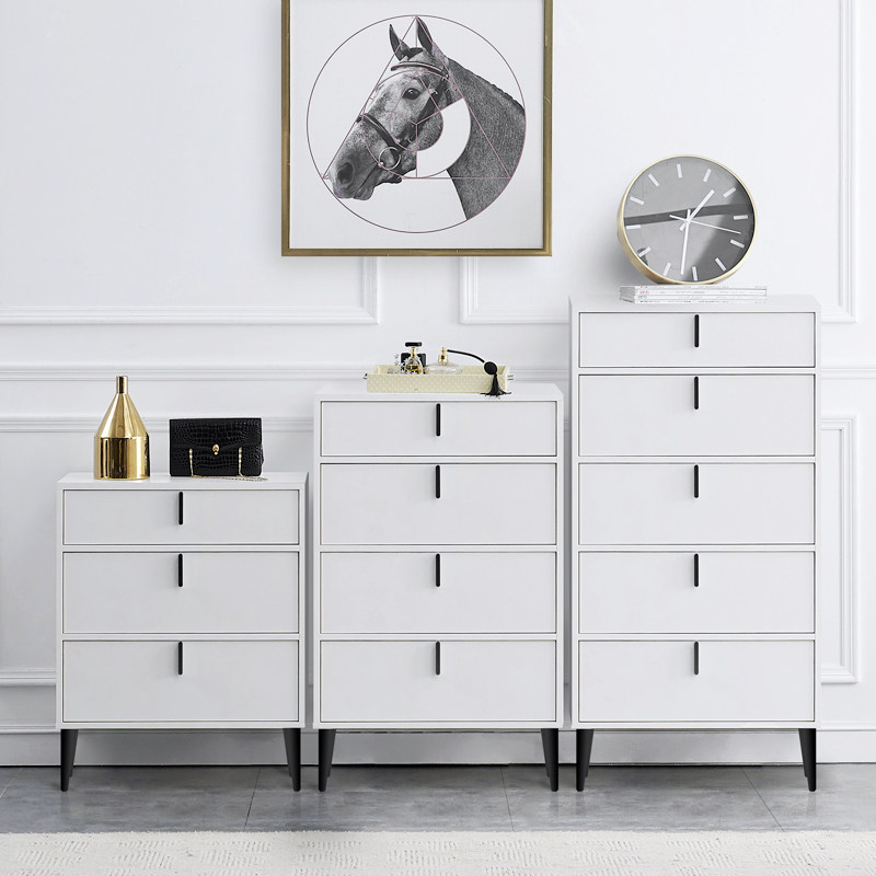 Light luxury style three-four-five-drawer cabinet combination post-modern minimalist bedroom living room against the wall solid wood multi-layer side cabinet storage cabinet