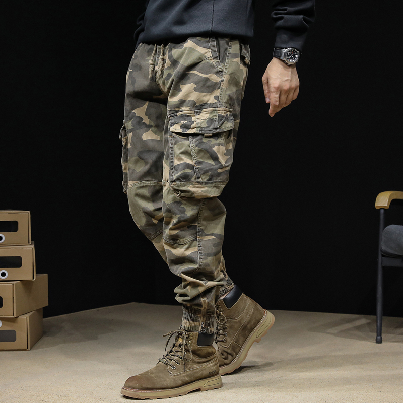 American-Style Camouflage Cargo Pants for Men, Spring and Autumn 2026 New Trendy Brand Jogger Pants, Large Size Men's Casual Pants for Spring