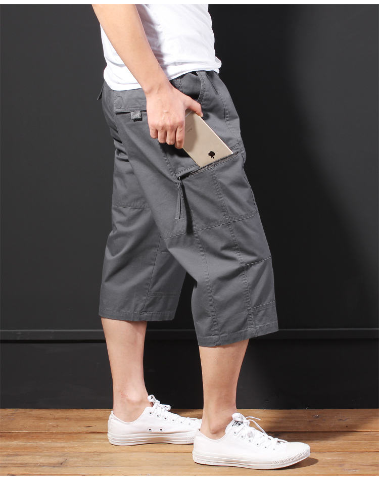 Mùa hè quần mỏng thể thao nam rộng kích thước lớn chất béo thường bảy điểm quần short cotton trung niên quần ống rộng nam