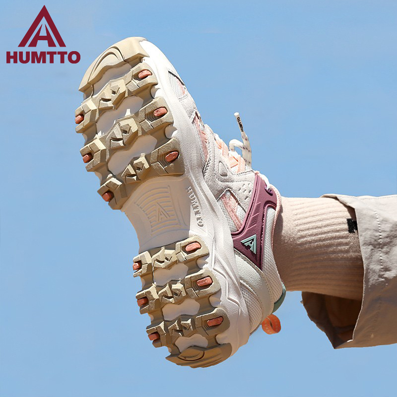 Hantu Outdoor Hiking Shoes for Women, Non-Slip, Shock-Absorbing, Wear-Resistant, Lightweight, Breathable, Height-Increasing, Cross-Country Climbing Sports Hiking Shoes for Women