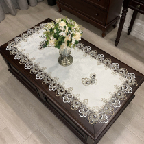 Coffee table table mat 2021 new European dressing table mat coffee table tablecloth high-end high-end light luxury tablecloth white lace