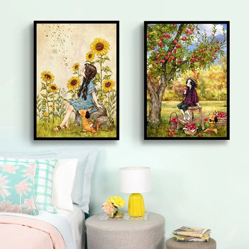 Живопись бриллиантами Полный бриллиант Diy Diamond Emelcodery Cross Stitch 2020 Новые модели подсолнечные спальни мультипликационная камерная мастерская сериал