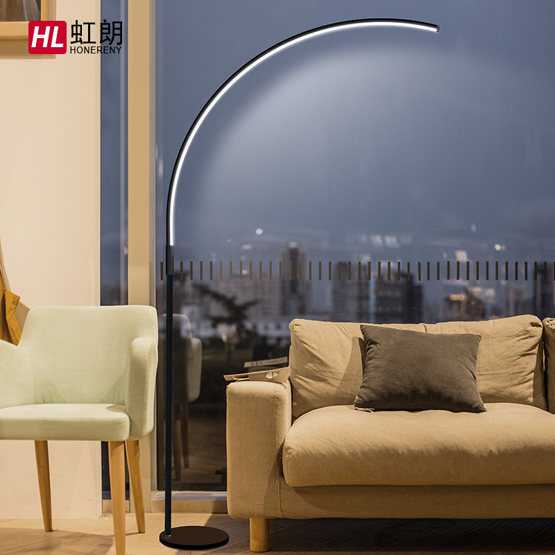Honglang floor lamp led Nordic minimalist modern living room study creative personality vertical bedside bedroom fishing lamp