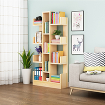 Solid Wood Simple Bookshelf Floor Creative Children Multiple Layers Shelf Living Room Bookcase Student Modern Minimalist Bookshelf Sub