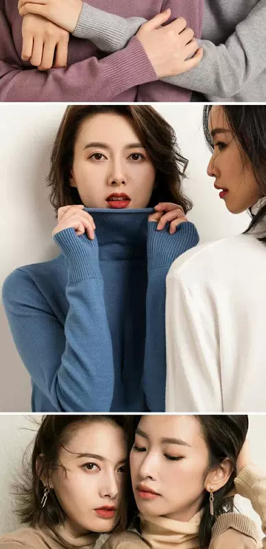 [Giải phóng mặt bằng 29 nhân dân tệ] Áo len cashmere mùa thu và mùa đông cao cổ nữ chất đống cổ áo len hoang dã áo len mỏng chạm đáy - Đan Cardigan