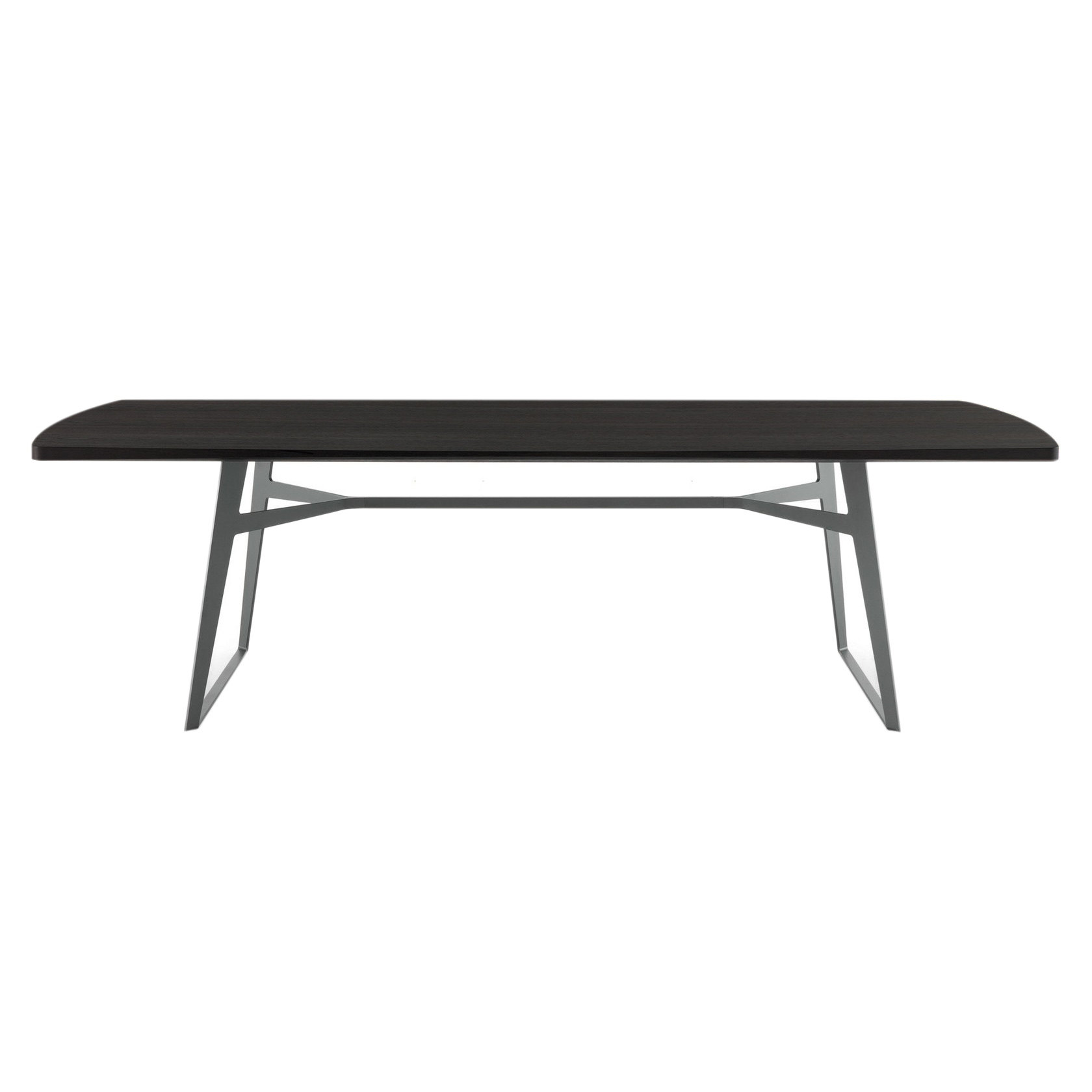 Black walnut all solid wood dining table modern minimalist Italian polifom clipper table furniture custom