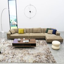 Corner combination Italian style light luxury modern living room three people VELD first layer cowhide frosted full leather sofa furniture