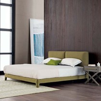 Double bed modern minimalist fashion master bedroom fabric trim edge space-saving OASYS full leather bed furniture customization