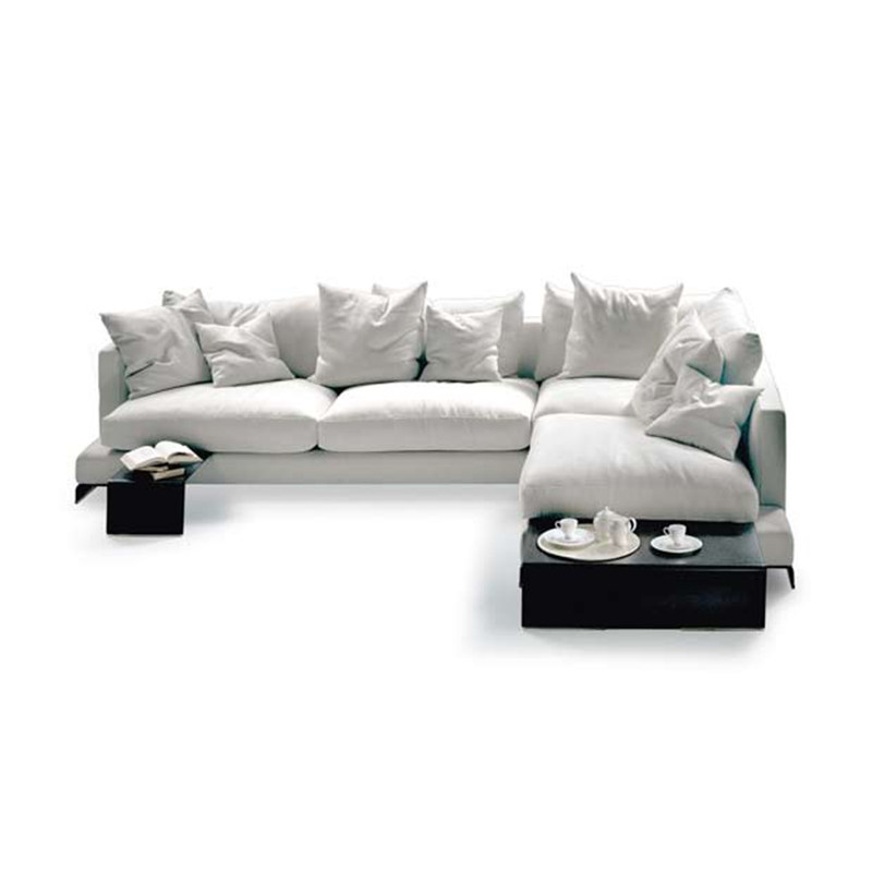 Corner Guanji Combined Fabric Artificial Modern Living Room Long All-True Leather Lazy Soft Down Sofa Furniture Customized