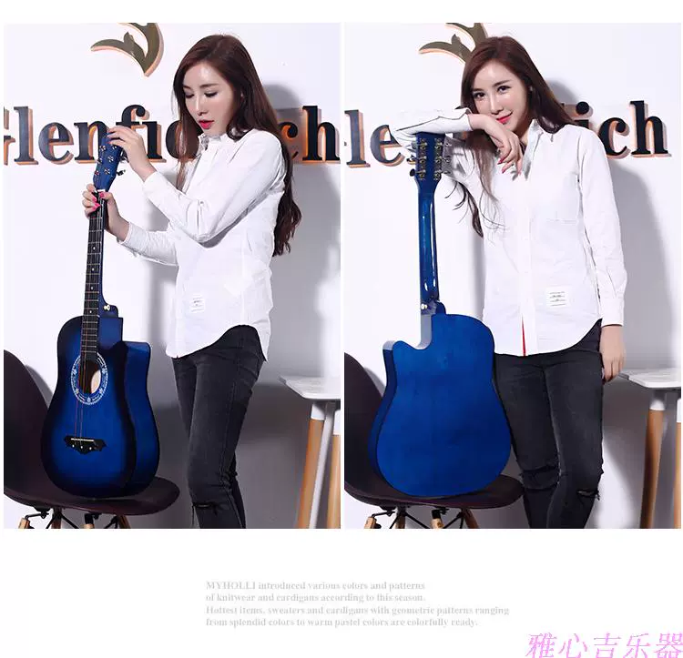 Authentic 38 inch guitar người mới bắt đầu guitar sinh viên dân gian thực hành guitar nhạc cụ mới nhập cảnh jita - Nhạc cụ phương Tây