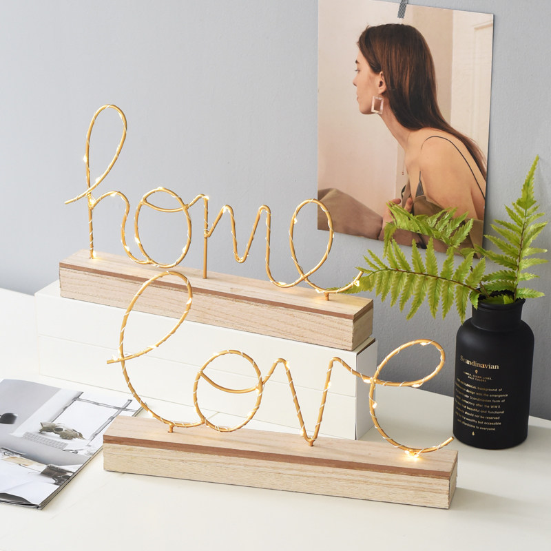 ins Nordic style living room bedroom home decorations LOVE English letters lighting light luxury creative small ornaments