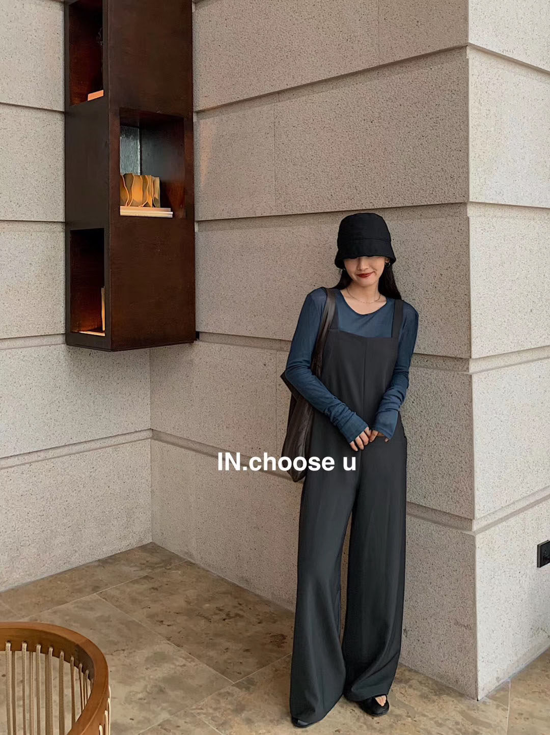 IN Choose u new Korean version temperament age reduction casual slim suit suspenders trousers 1330