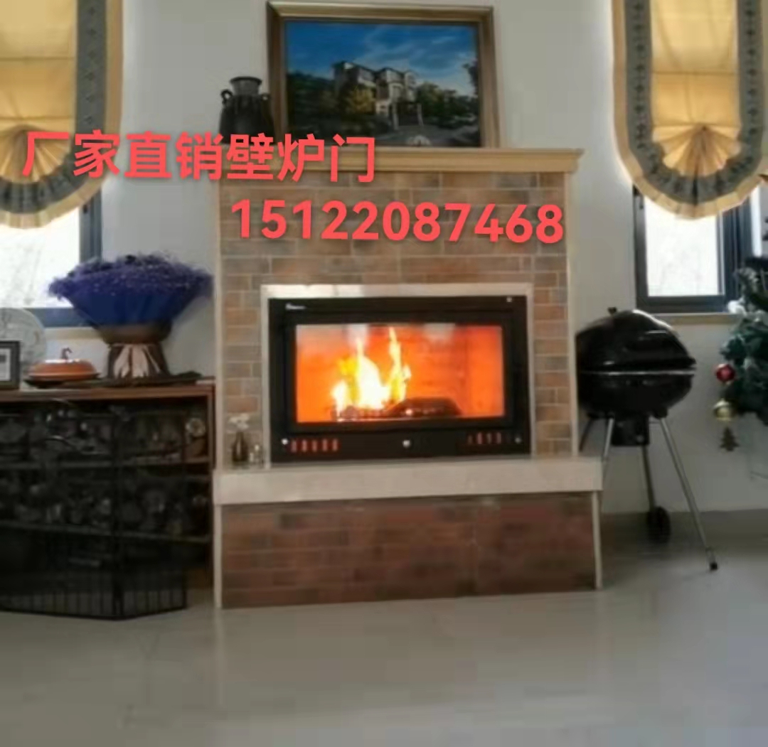 Manufacturer Direct Sale Villa Custom Real Fire Fireplace Embedded Maximum Wall Oven Door Eurostyle Cast-iron Fireplace Real Fire Oven Door