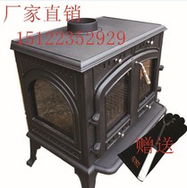 Factory direct independent real fire fireplace Embedded wood-burning real fire fireplace European fireplace three-sided fire viewing fireplace