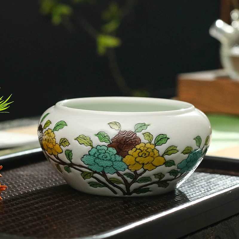 Пищевая керамика Jingdezhen Sancai цветок фарфор синяя и белая чашка чисто ручная роспись одна чашка набор высококлассный подарок