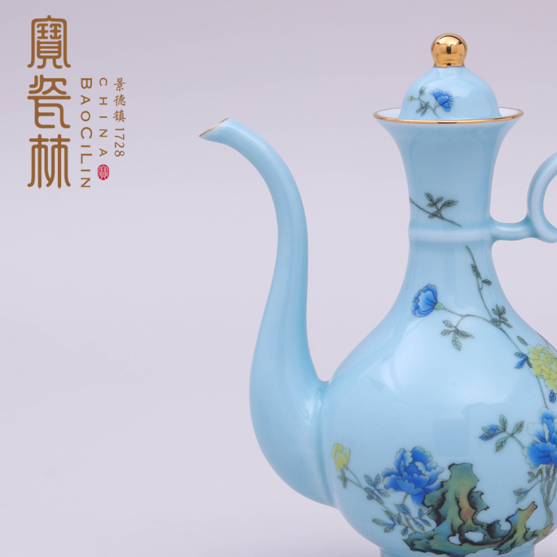 Treasure porcelain of jingdezhen ceramic CV 18 Lin wine suits for spring liquor domestic high - grade Chinese Mid - Autumn festival gift box package