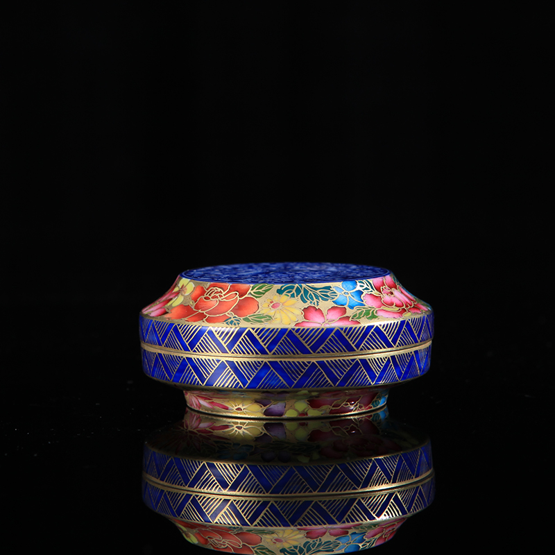 Treasure porcelain collection jingdezhen ceramics antique incense buner govenment up with Lin colored enamel paint all flowers covered six times