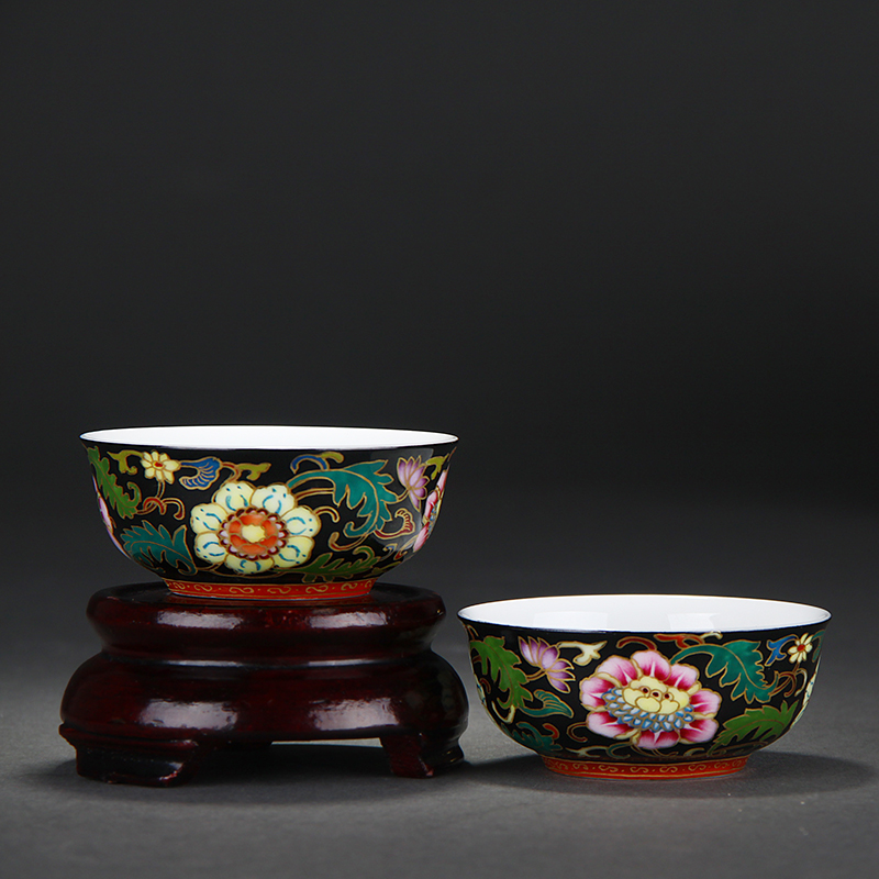 This colored enamel porcelain Lin and a pot of two cups of jingdezhen Chinese key-2 luxury high - grade tea suit household restoring ancient ways