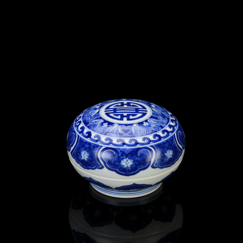 Treasure porcelain Lin Qinghua satisfied grain wufu hold life of ink pad (5)