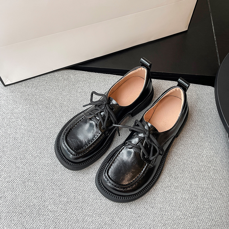 (mid-time limited-time flattering non-quality issues no delux) Inn Wind Small Leather Shoes Women Lefu Single Shoes