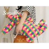 三色补丁 Радужная милая подушка для сна, плюшевая игрушка, кукла