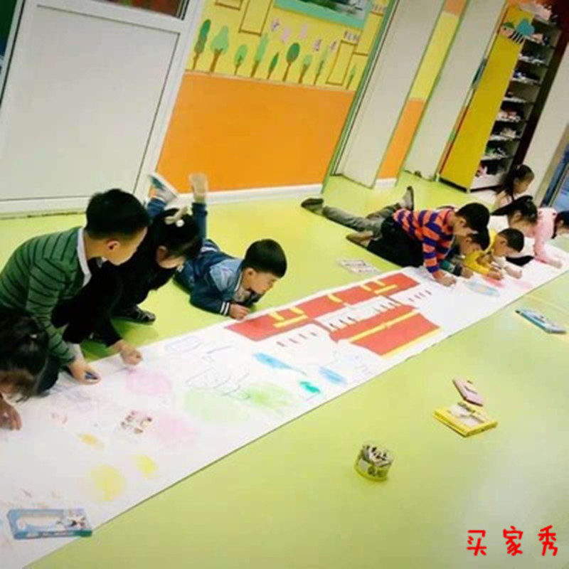 Children's graffiti painting long rolls of paper oversized white paper 80g widening kindergarten collective drawing paper clothing for printing paper