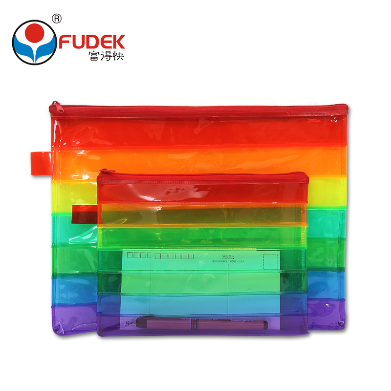 Rich Fast A4 Lace Bag Korea Stationery Containing Laced Paper Bag Bill Bag RAINBOW STRIPE Laced Bracelet Bag