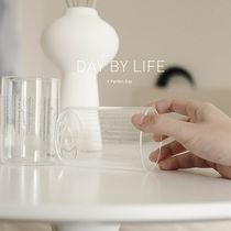And Home Day English Letters Minimalist Day Style Heat Resistant Glass Cups Breakfast Milk Coffee Juice Lovers Water Cups