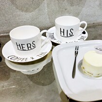 Ultra Simple Outlet Texture Lukewarm Coffee Cup Brief About Cup English Couple Bone China Porcelain Coffee Cup Saucer