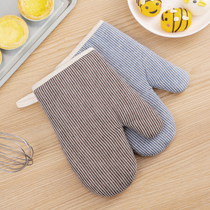 Oven gloves anti-burn thickened thermal insulation gloves High temperature resistant baking kitchen non-slip special microwave oven glove insulation