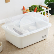 Bowl and chopsticks drain storage box with lid sealed tableware storage box rack kitchen storage box