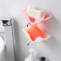 Soap box suction cup wall-mounted personality creative cute non-perforated toilet cover box soap tray