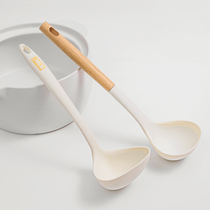 Large non-stick soup spoon for soup household silicone food grade high temperature resistant spoon porridge spoon long spoon