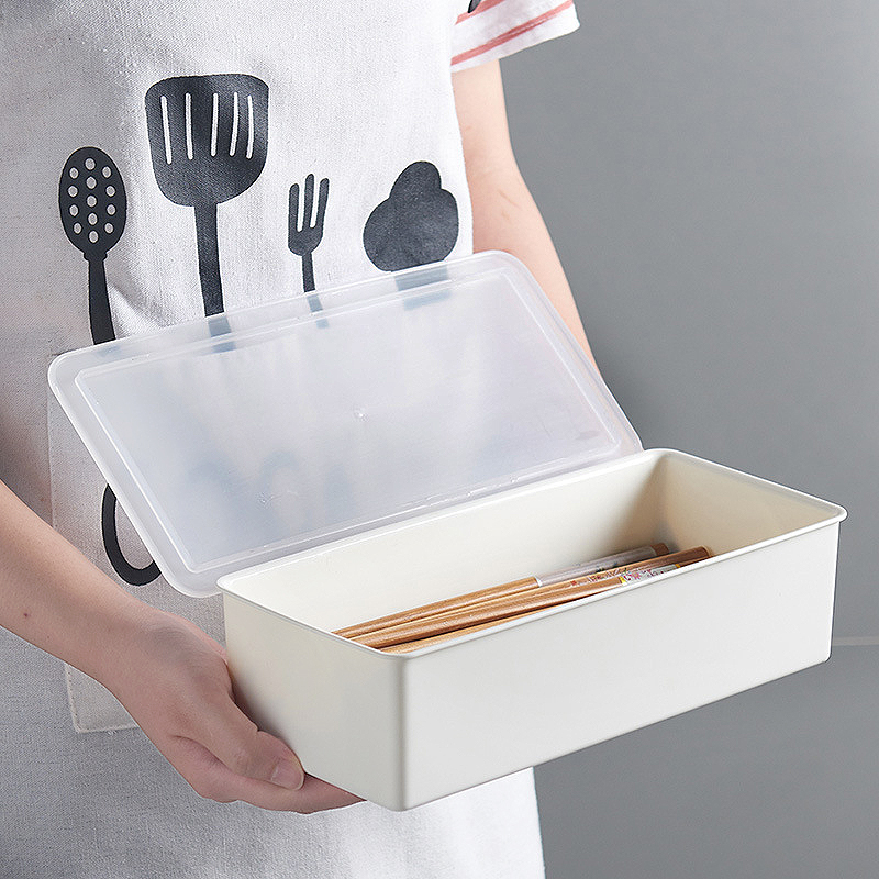 Chopsticks box kitchen household drain storage box with lid dust-proof chopsticks tube tableware spoon chopsticks cage rack