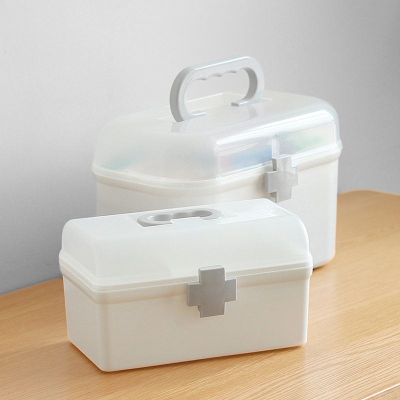 Small medicine box household medicine box small dormitory medicine box family pack household large-capacity family medicine box storage box